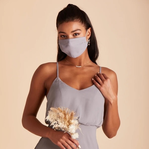 Birdy Grey chiffon face mask in silver (5 available) - Picture 1 of 3